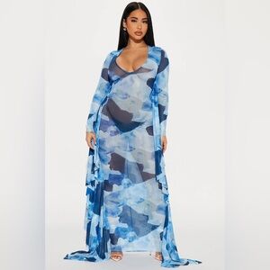 Fashion Nova Blue Maxi Dress